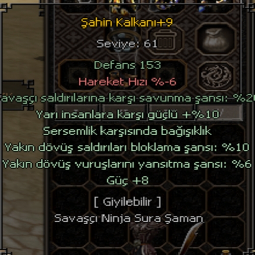 +9 ŞAHİN KALKANI FULL EFSUN