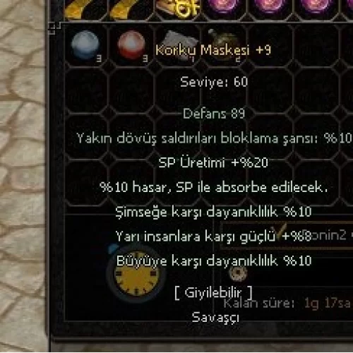  +9 KORKU MASKESİ