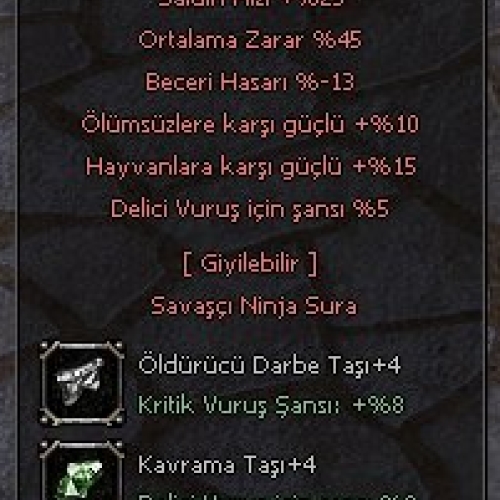  +8 ZEHİR  45 ORT ÖLÜMSÜZ DELİCİ