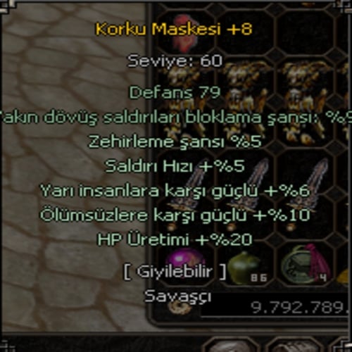 +8 KORKU MASKESİ