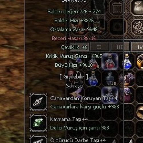  +9 KİN KILICI 48 ORTALAMA 5 KRİTİK 4 TAŞLI