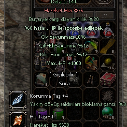  +9 Karabüyü zırhı satılır