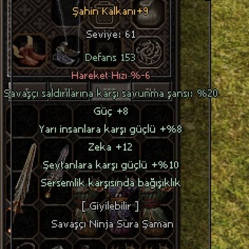  +9 ELİT SAHIN ZEKA 12 YARI 8 GUC 8 SERSEM