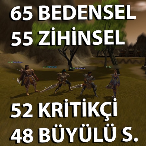  65 BEDENSEL  55 ZİHİNSEL  52 ŞAMAN  48 SURA