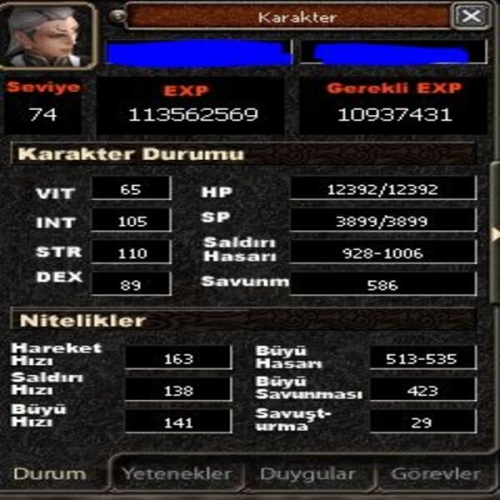 74 Level Büyülü Sura +90 Exp 4P Biyo Zelkova- Kopya