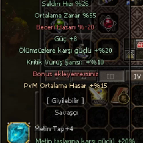 55 Ort - Kritik 10 - Güç 8 - Ölümsüz 20 + 15 PvM Elit Kin Satılır