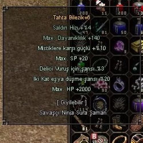  20 EŞYALI +6 TAHTA BİLEZİK 2K HP DELİCİLİ   ÖMÜRLÜK
