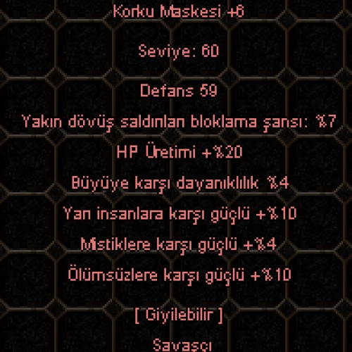  +6 Korku Maskesi 10 Yarılı