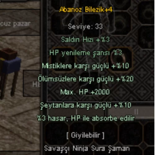  +4 ABANOZ BİLEZİK 2KHP 3HP ABS