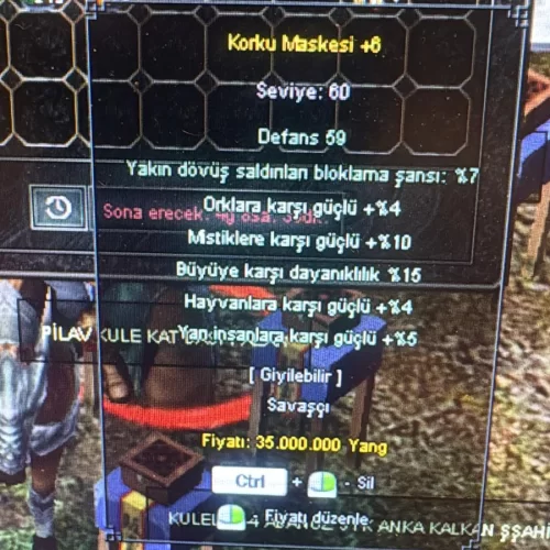  +6 KORKU MASKESI  5 YARI 15  BUYU