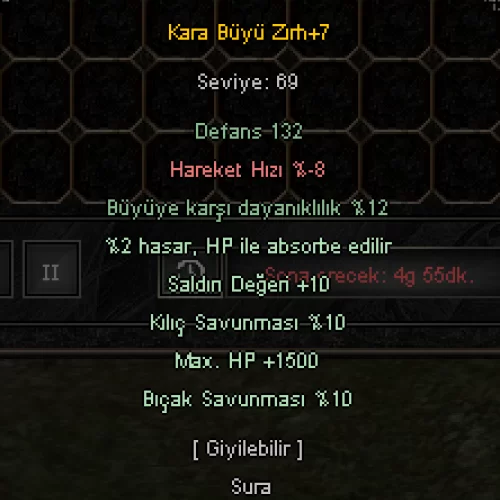 WSLİK 7 KARA BÜYÜ ZIRH SURA ÇELİĞİ