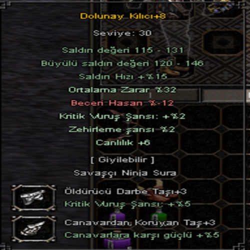 +8   32 ORT DOLUNAY KILICI