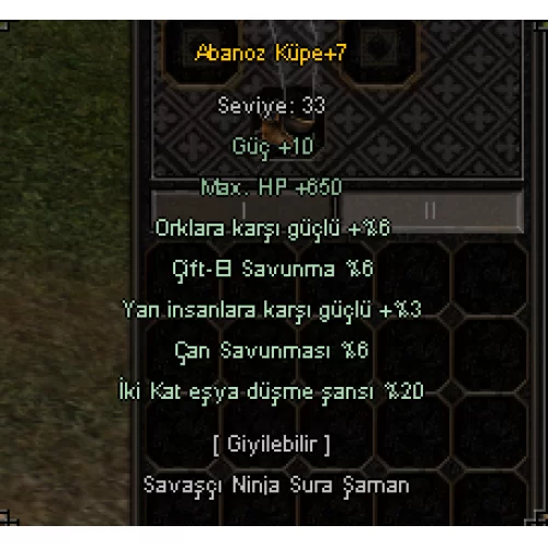 20 EŞYA +7 ABANOZ KÜPE