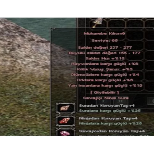  +9 FULL 4 TAŞLI 10 YARI 5 KRİTİK MUHAREBE KILICI