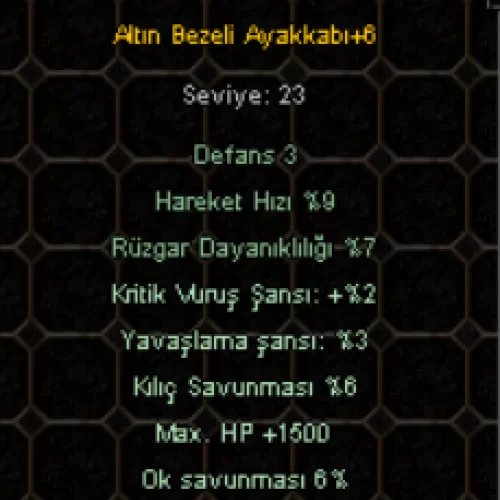  +6 1500 HP 2 KRİT 6 KILIÇ