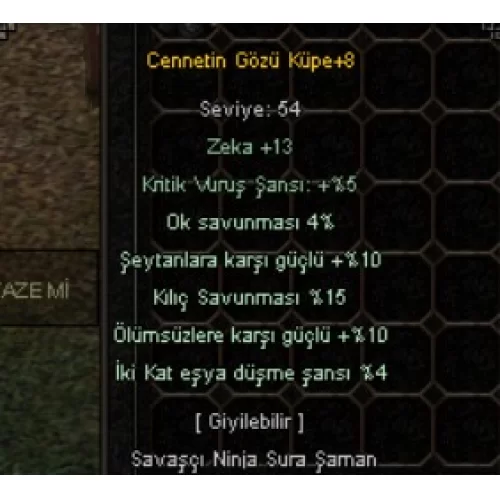 +8 CENNETİN GÖZÜ KÜPE
