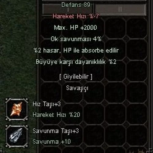 4 Efsun +7 Ölümcül Plaka Zırh