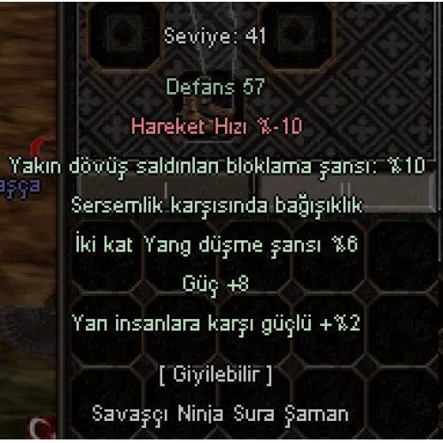  +6 SİYAH YUVARLAK KALKAN SERSEM  8GÜÇ  10 BLOK