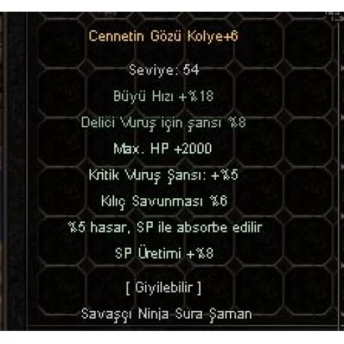  CENNETİN GÖZÜ KOLYE +6