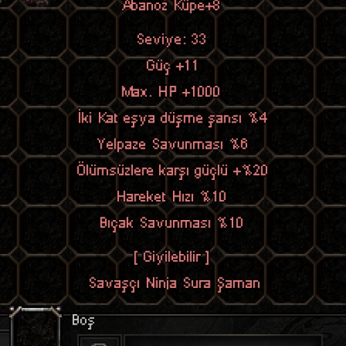  +8 Abanoz Küpe 20 Ölümsüz