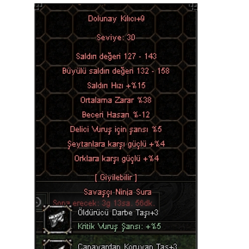  +9 DOLUNAY KILICI 38 ORT 5 DELİCİ 5 EFSUN 3 TAŞ