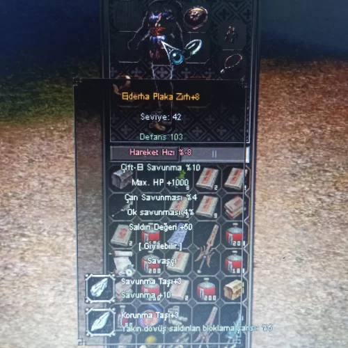  +8 Ejderha Plaka 1K HP 50 STR