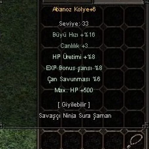 4 Efsun +6 Abanoz Kolye