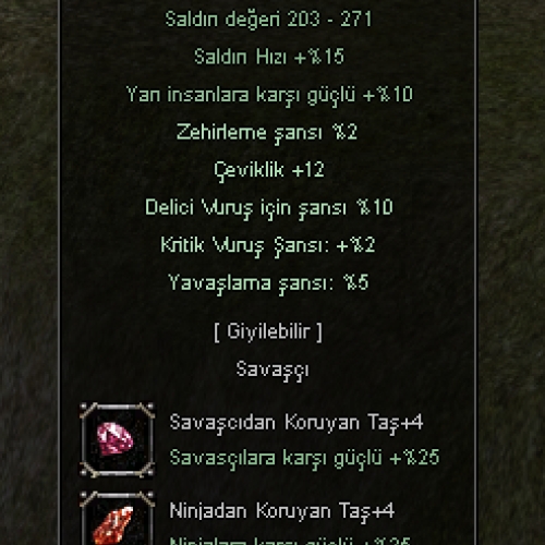 +7 YARI İNSAN KILICI  EFSUN VE +4 TAŞLI
