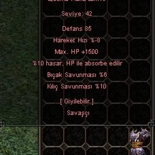 4 Efsun +5 Ejder Plaka Zırh