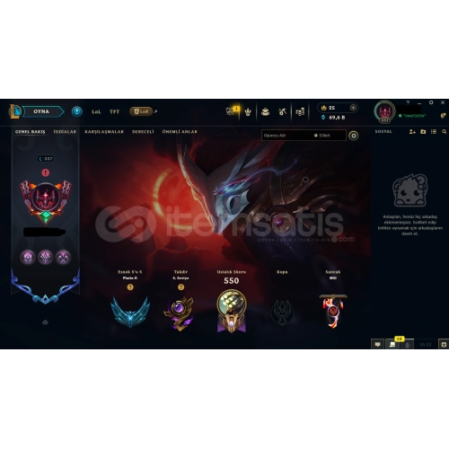  lol 337 lvl dolu hesap