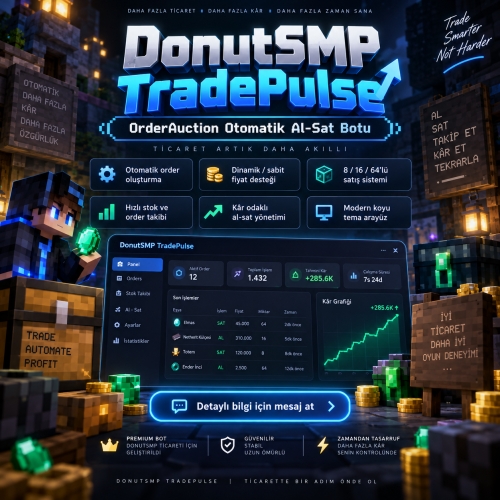  DonutSMP TradePulse OrderAuction Otomatik Al-Sat Botu