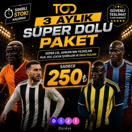  TOD - 3 AYLIK SÜPER DOLU PAKET Süper Lig