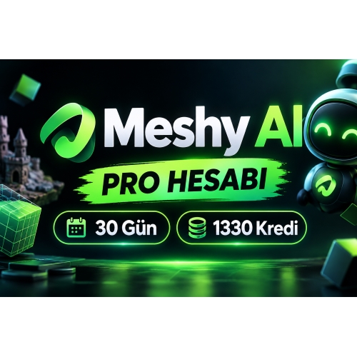 Meshy AI Pro Hesabı 30 Gün 1330 Kredi
