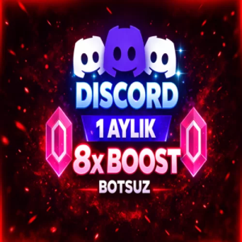  ⭐BOTSUZ  1 Ay Discord 8x Boost⭐GARANTİLİ⚡