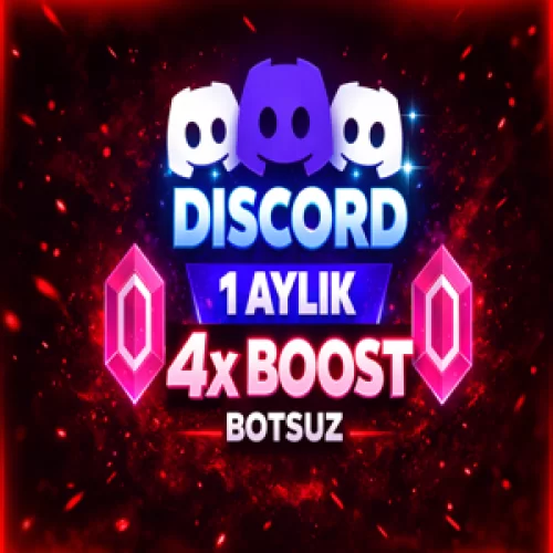  ⭐BOTSUZ  1 Ay Discord 4x Boost⭐GARANTİLİ⚡
