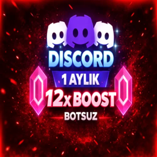  ⭐BOTSUZ  1 Ay Discord 12x Boost⭐GARANTİLİ⚡