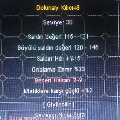  KELEPİR 23 ORT +8 DOLUNAY