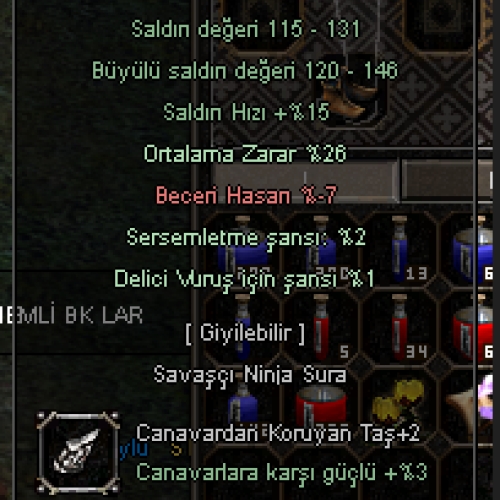  +8 DOLUNAY KILICI 26 ORTALAMA 2 SERSEM 1 DELİCİ