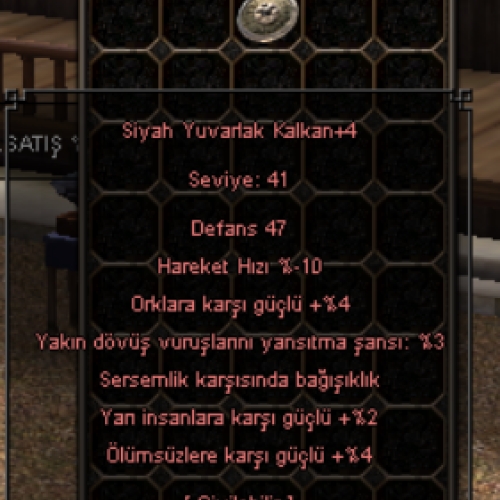 +4 5 efsun siyah yuvarlak kalkan