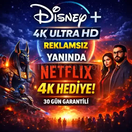  ⭐Disney+ 4K Reklamsız⭐TV  Tüm Cihazlar⭐Netflix Hediyeli⭐