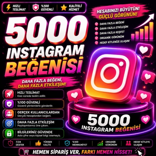  5000 İnstagram Beğeni Like - Hızlı Teslimat