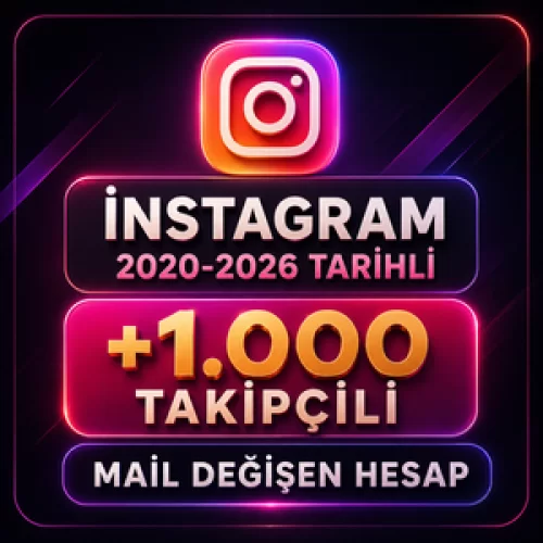  ⚡1.000 TAKİPÇİLİ İNSTAGRAM HESAP ! HEMEN TESLİM✅