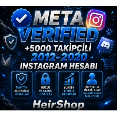  ⭐ META VERIFIEDLI ⭐ +5000 TAKİPÇİLİ ⭐ 2012-2020 TARIHLI