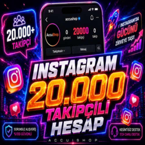 ⭐AYNI GÜN TESLİM⭐ - İNSTAGRAM 20.000 TAKİPÇİLİ HESAP