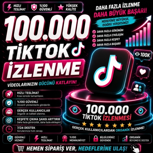  100000 Tiktok İzlenme - Hızlı Teslimat - Kopya #232487