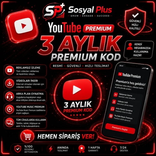  Youtube Premium - 3 Ay - Kişisel Hesabınıza