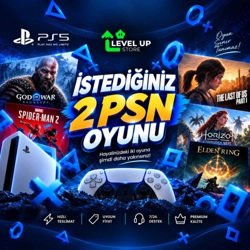İSTEDİĞİNİZ 2 PLAYSTATİON 5 PSN OYUNU+GARANTİ