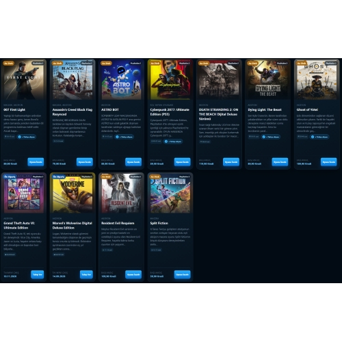  PlayStation 5 Oyun Hesabı Kiralama Hizmeti