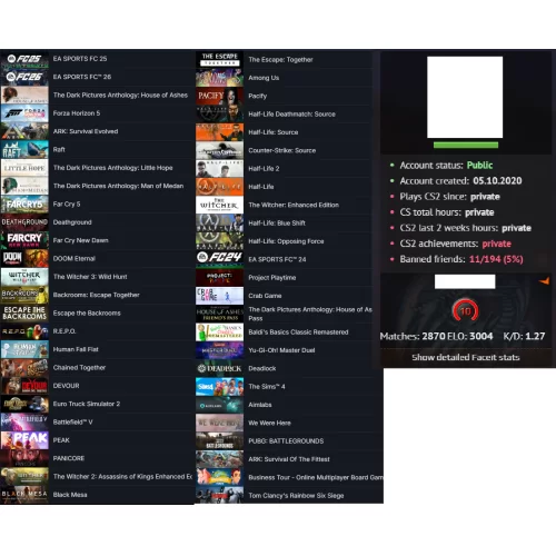 FACEİT 10 LV 36.550 TL CS 2 ENVANTERLİ EA SPORTS FC 26-25 Forza Horizon 5