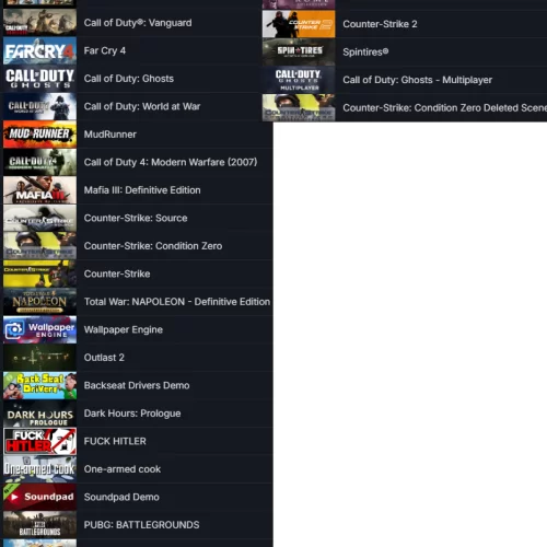  GTA V Far Cry 5-4 Call of Duty:Vanguard-Ghosts-World at War-2007 18